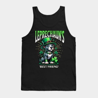 Leprechaun's Best Friend Cute Irish St Patrick's Day Pitbull Puppy Lucky Dog St Paddy's Day Shamrock Tank Top